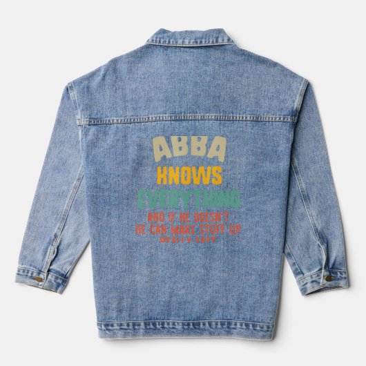 Abba weet alles van de  vaderdag denim jacket (Achterkant)