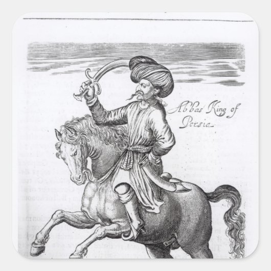 Abbas, koning van Perzië Vierkante Sticker (Voorkant)