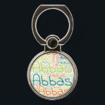 Abbas Telefoonring<br><div class="desc">Abbas. Show en draag deze populaire, mooie mannelijke voornaam die is ontworpen als kleurrijke tekstwolk gemaakt van horizontale en verticale krommende typografie van handletters in verschillende maten en schattige verse kleuren. Draag je positieve amerikaanse naam of show de wereld waar je van houdt of waar je van houdt. Merk met...</div>