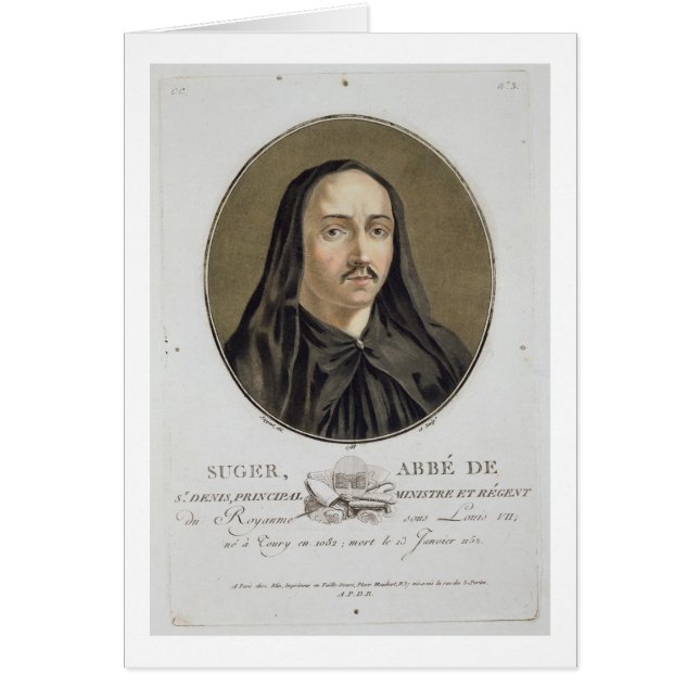 Abbe de Suger (1082-1151) uit 'Portraits des gran' (Voorkant)
