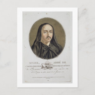 Abbe de Suger (1082-1151) uit 'Portraits des gran' Briefkaart