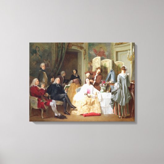 Abbe Prevost reading "Manon Lescaut", 1856 Canvas Afdruk (Voorkant)