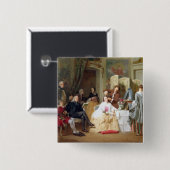 Abbe Prevost reading "Manon Lescaut", 1856 Vierkante Button 5,1 Cm (Voorkant /achterkant)