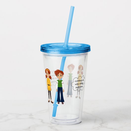 Abbey en Sam Acrylic Tumbler Acryl Drinkbeker (Achterkant)