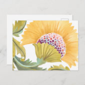 Abbey Floral Tegel - Geel Briefkaart (Voorkant / Achterkant)