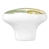 Abbey Floral Tegel - Geel Keramische Knop (Zijkant)