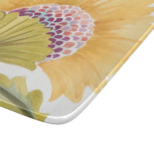 Abbey Floral Tegel - Geel Snijplank (Hoek)