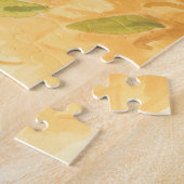 Abbey Floral Tegels - Gele bloemen Legpuzzel (Zijkant)