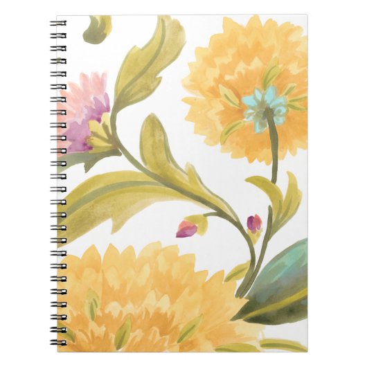 Abbey Floral Tegels - Gele bloemen Notitieboek (Voorkant)