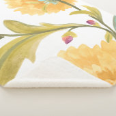 Abbey Floral Tegels - Gele bloemen Sherpa Deken (3/4)