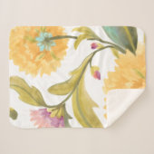 Abbey Floral Tegels - Gele bloemen Sherpa Deken (Voorkant (horizontaal))