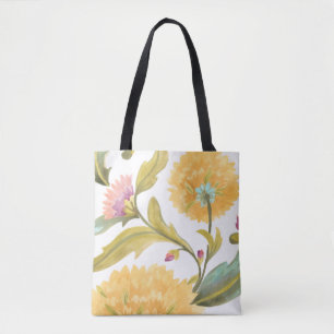 Abbey Floral Tegels - Gele bloemen Tote Bag