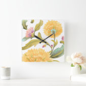 Abbey Floral Tegels - Gele bloemen Vierkante Klok (Huis)