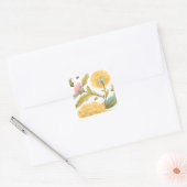 Abbey Floral Tegels - Gele bloemen Vierkante Sticker (Envelop)