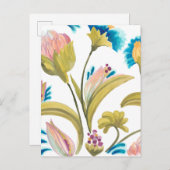 Abbey Floral Tegels - Spring Flowers Briefkaart (Voorkant / Achterkant)