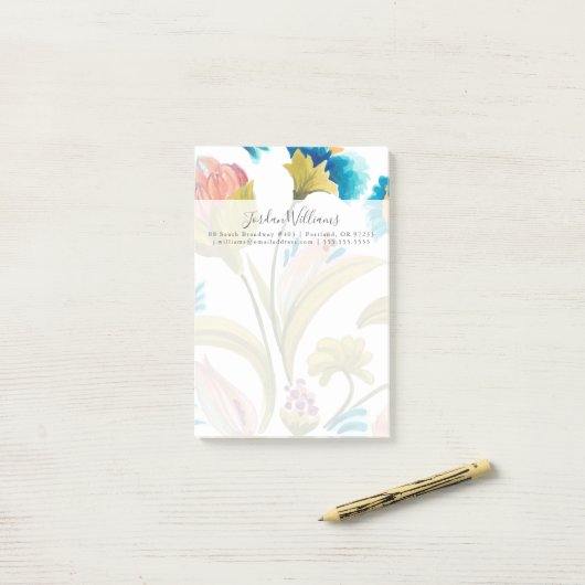 Abbey Floral Tegels - Spring Flowers Post-it® Notes (Op bureau)