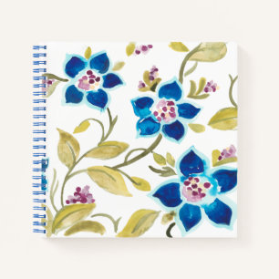Abbey Floral Tiles - Blauwe Bloomen Notitieboek