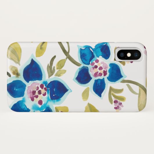Abbey Floral Tiles - Blue Blooms Case-Mate iPhone Case (Achterkant (horizontaal))