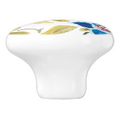 Abbey Floral Tiles - Blue Blooms Keramische Knop (Zijkant)