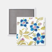 Abbey Floral Tiles - Blue Blooms Magneet (Voorkant / Achterkant)