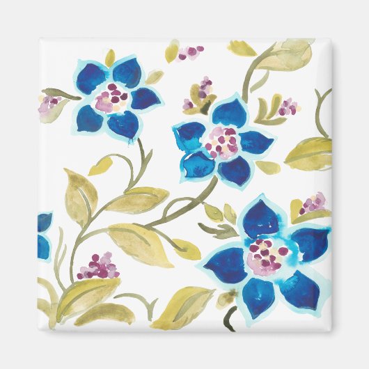 Abbey Floral Tiles - Blue Blooms Magneet (Voorkant)