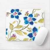 Abbey Floral Tiles - Blue Blooms Muismat (Met muis)