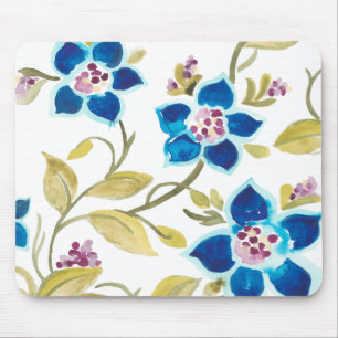 Abbey Floral Tiles - Blue Blooms Muismat