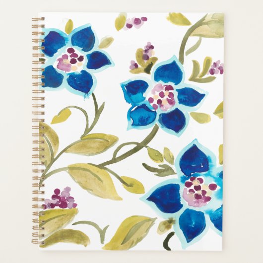 Abbey Floral Tiles - Blue Blooms Planner (Voorkant)