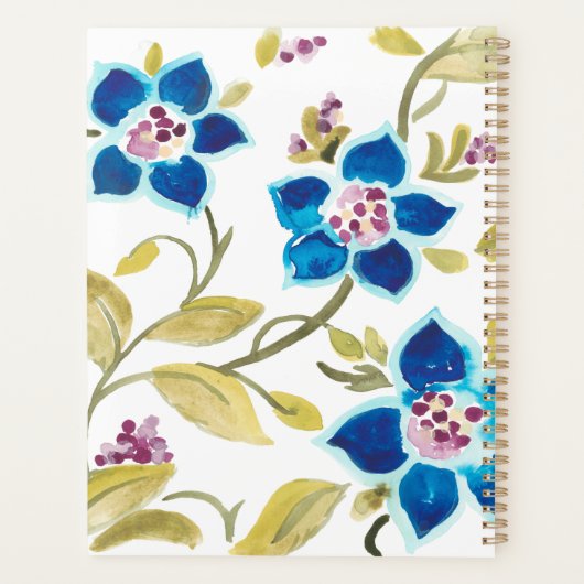Abbey Floral Tiles - Blue Blooms Planner (Achterkant)