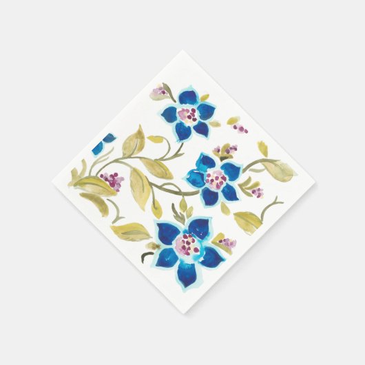 Abbey Floral Tiles - Blue Blooms Servet (Hoek)