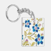 Abbey Floral Tiles - Blue Blooms Sleutelhanger (Voorkant Links)