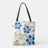 Abbey Floral Tiles - Blue Blooms Tote Bag (Achterkant)