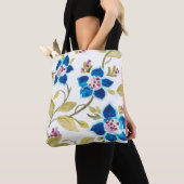 Abbey Floral Tiles - Blue Blooms Tote Bag (Dichtbij)
