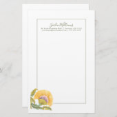 Abbey Floral Tiles - Geel Briefpapier (Voorkant / Achterkant)