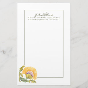 Abbey Floral Tiles - Geel Briefpapier