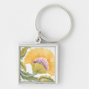 Abbey Floral Tiles - Geel Sleutelhanger