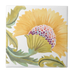 Abbey Floral Tiles - Geel Tegeltje
