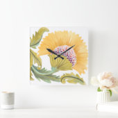 Abbey Floral Tiles - Geel Vierkante Klok (Huis)