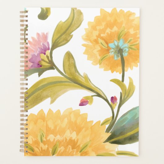 Abbey Floral Tiles - Gele Bloemen Planner (Voorkant)