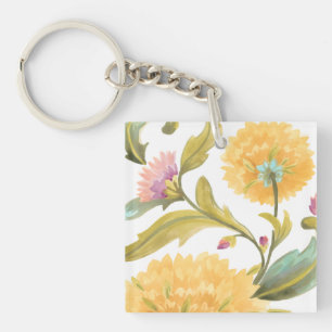 Abbey Floral Tiles - Gele Bloemen Sleutelhanger