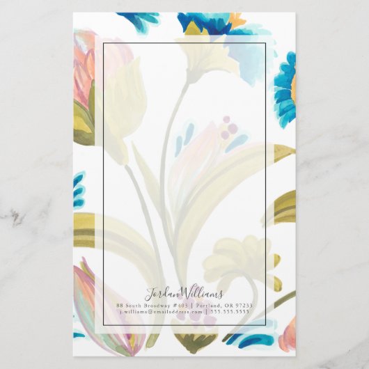 Abbey Floral Tiles - Spring Flowers Briefpapier (Voorkant)