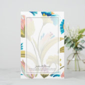 Abbey Floral Tiles - Spring Flowers Briefpapier (Staand voorkant)