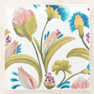 Abbey Floral Tiles - Spring Flowers Glazen Onderzetter