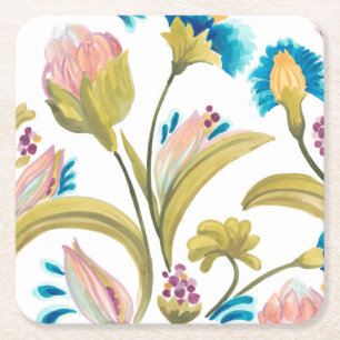 Abbey Floral Tiles - Spring Flowers Kartonnen Onderzetters