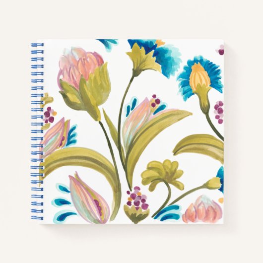 Abbey Floral Tiles - Spring Flowers Notitieboek (Voorkant)