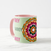 ABBEY ~ Gepersonaliseerde Gem Stones Fractal ~ Mok (Voorkant links)