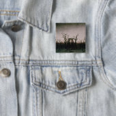 Abbey in de Oakwood, 1810 Vierkante Button 5,1 Cm (In situ)