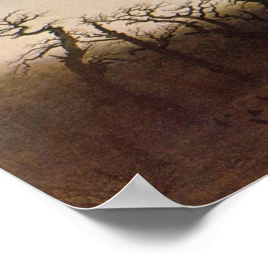 Abbey in een oak bos door Caspar David Friedrich Poster (Hoek)