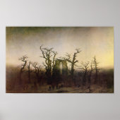 Abbey in een oak bos door Caspar David Friedrich Poster (Voorkant)