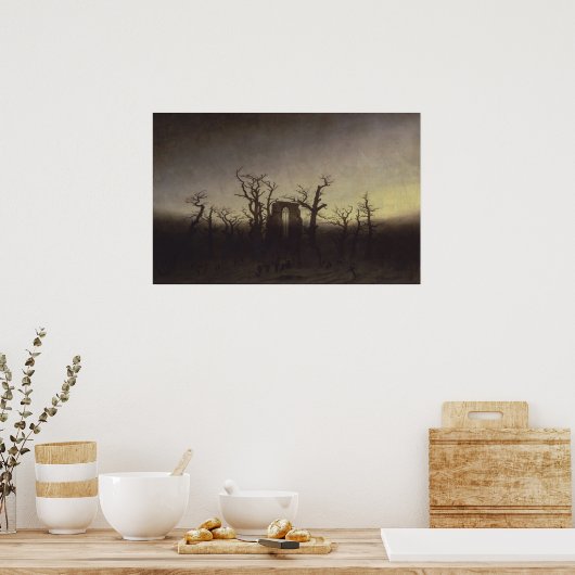 Abbey onder Oak Trees van Caspar David Friedrich Poster (Keuken)